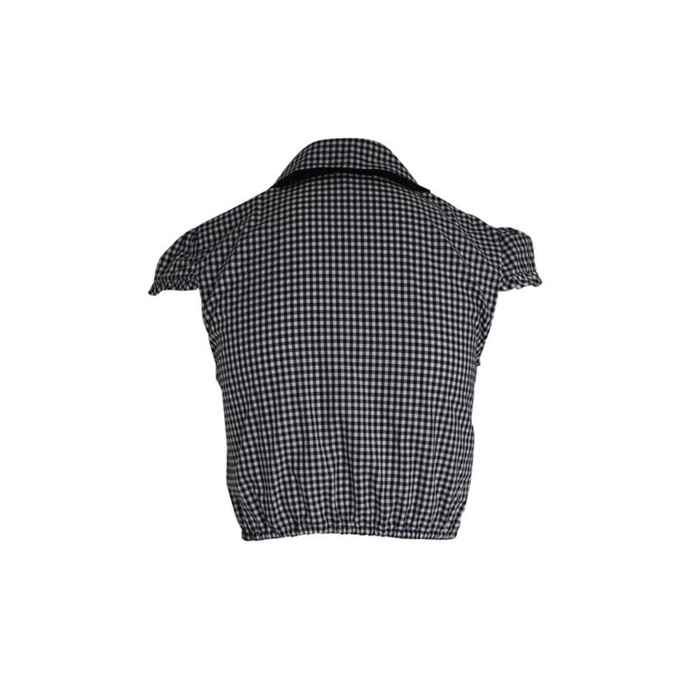 Pre Loved Miu Miu Gingham Check Blouse With Peter… - image 5